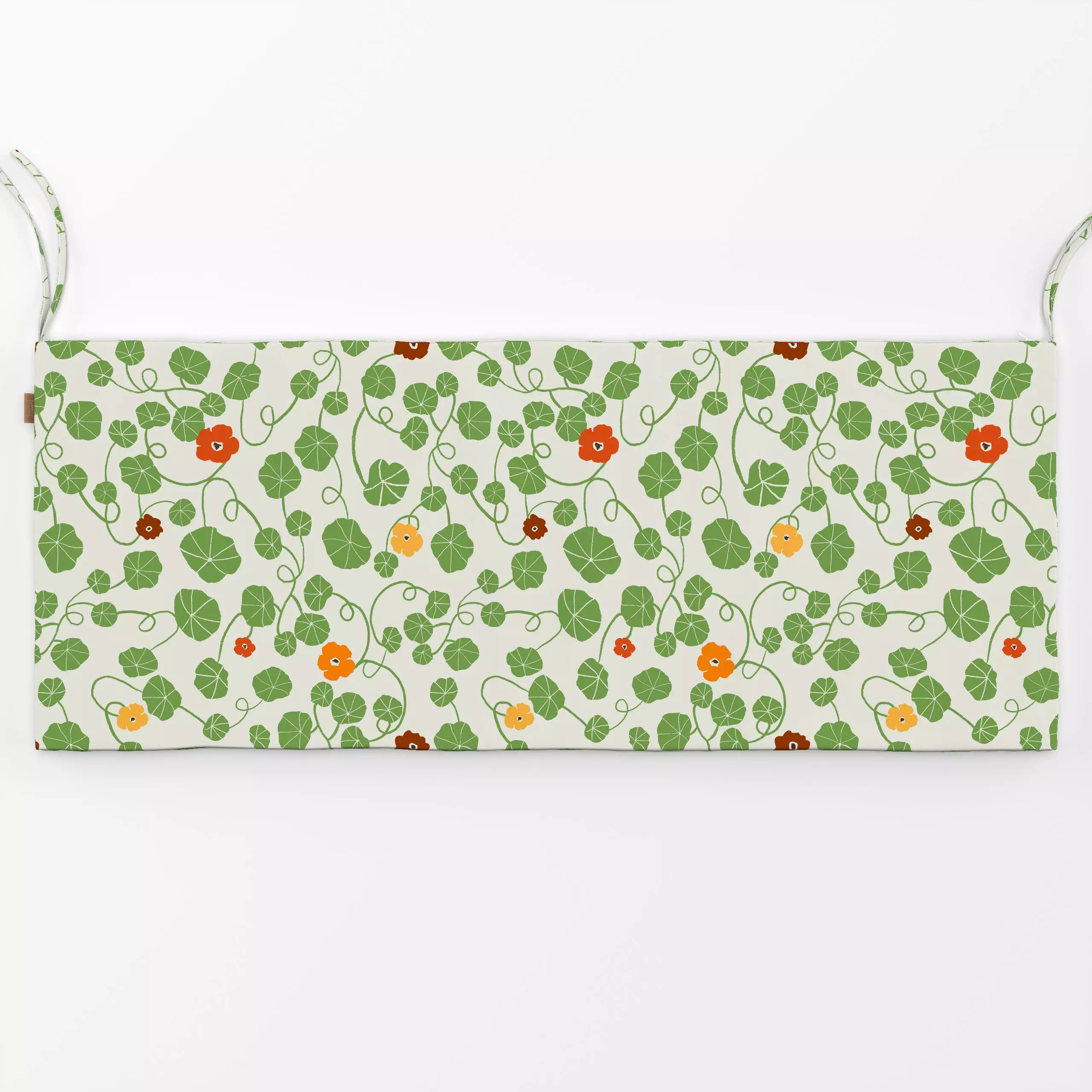 Bankauflage Kapuziner Kresse Grün - Blumen & Florales, Herbst, Pflanzen & Botanik - von „Mareen Heinz"; Illustration, Retro,...