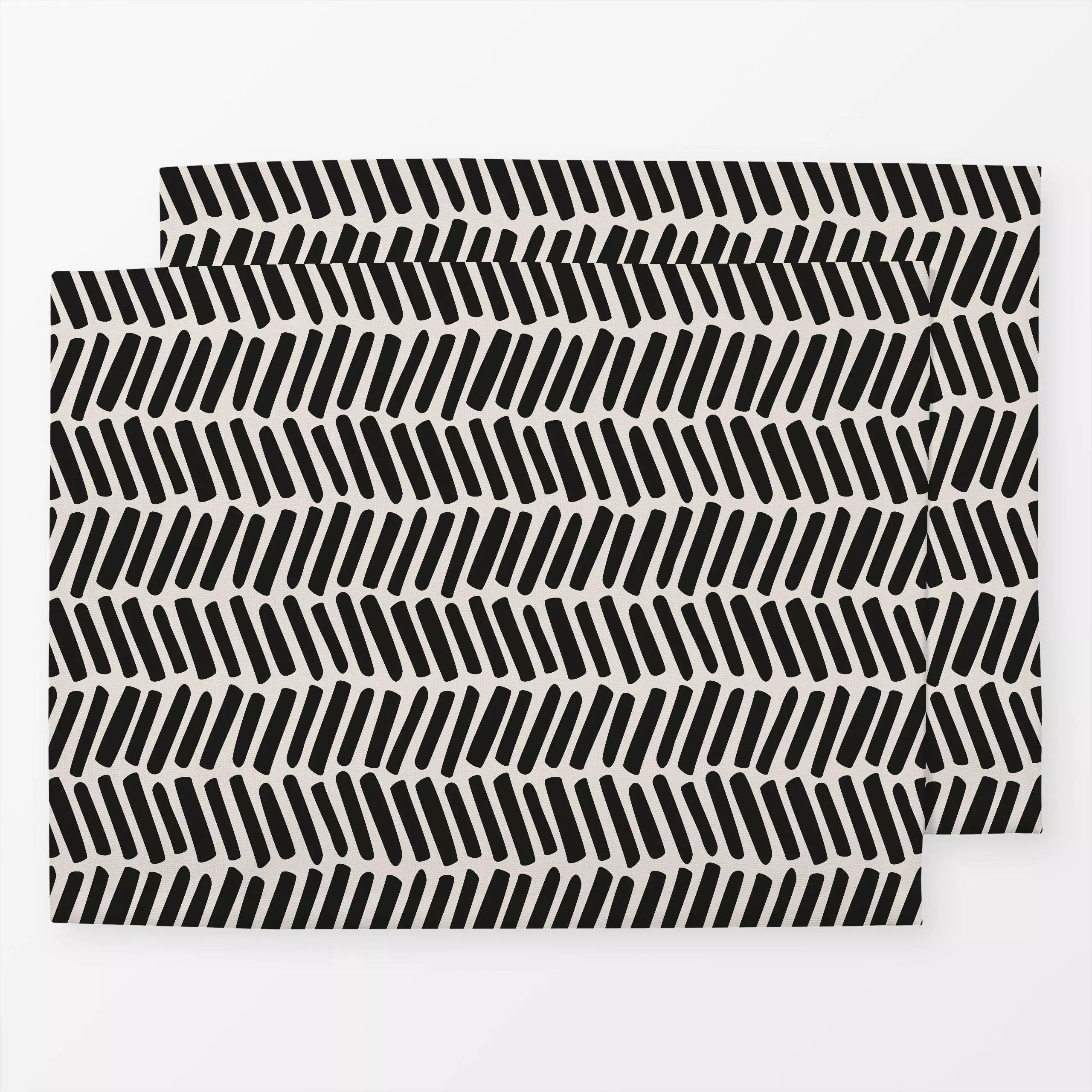 Tischset Zig Zag Lines black - Symbole & Muster - von „Karen Menzenbach"; Muster, schwarz, Linien, Streifen, Sommer, grafisc...