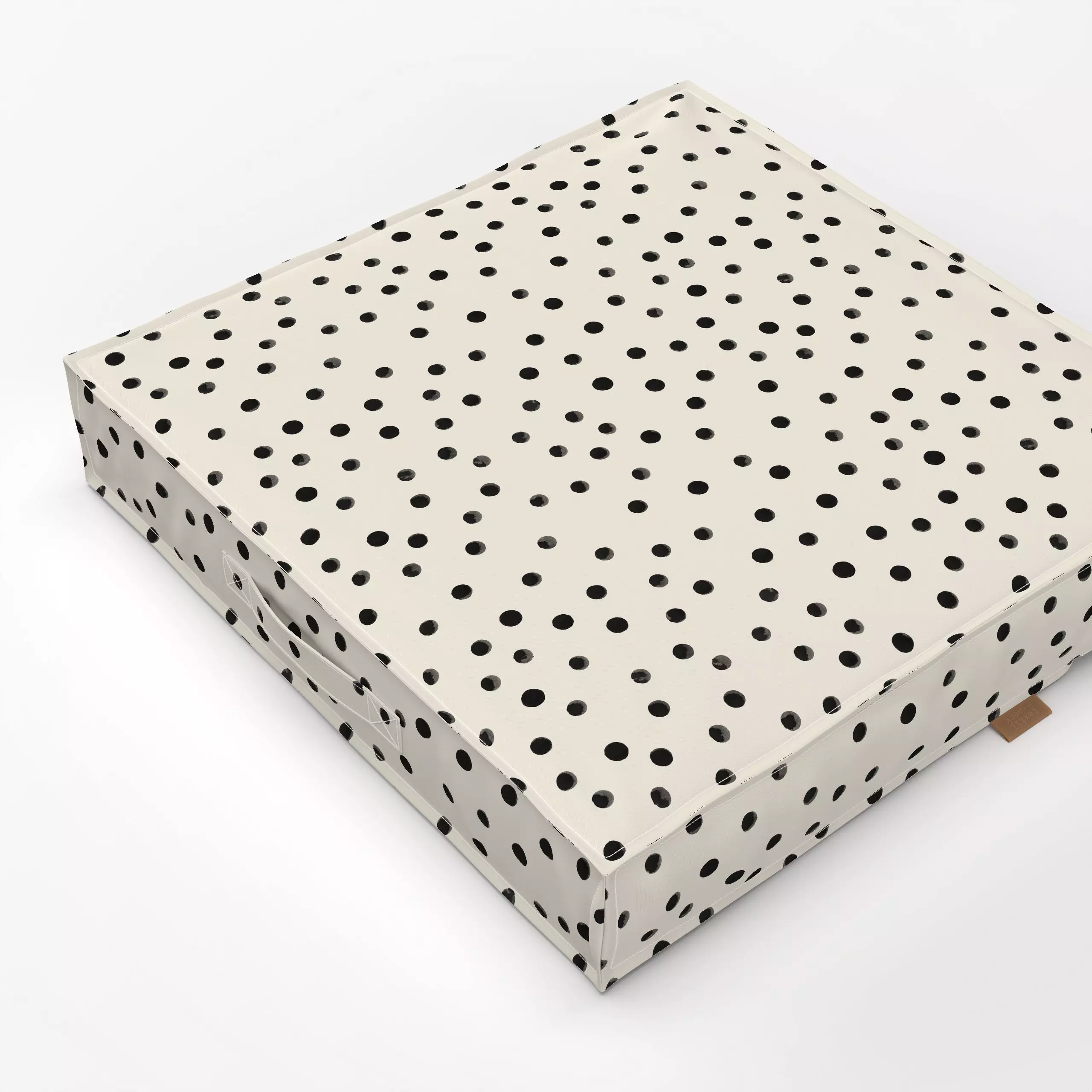 Bodenkissen Black Dotty blanko - Herbst, Symbole & Muster - von „Julia Schumacher"; Aquarell, minimal, abstrakt, Punkte, cre...