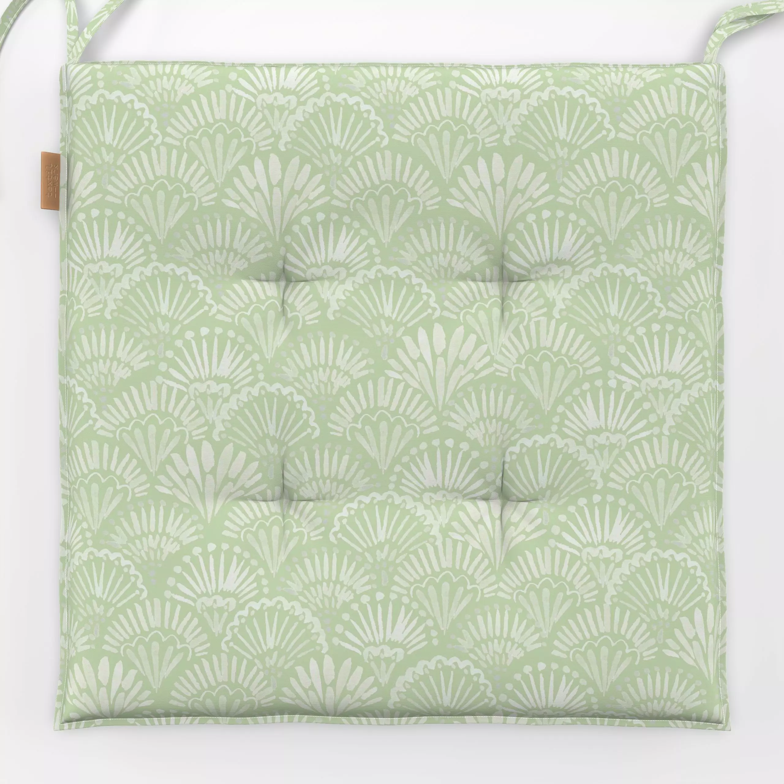 Sitzkissen evolve scallop-green - Symbole & Muster - von „youdesignme"; Aquarell, abstrakt, floral, landhaus, Ethno, Landhau...