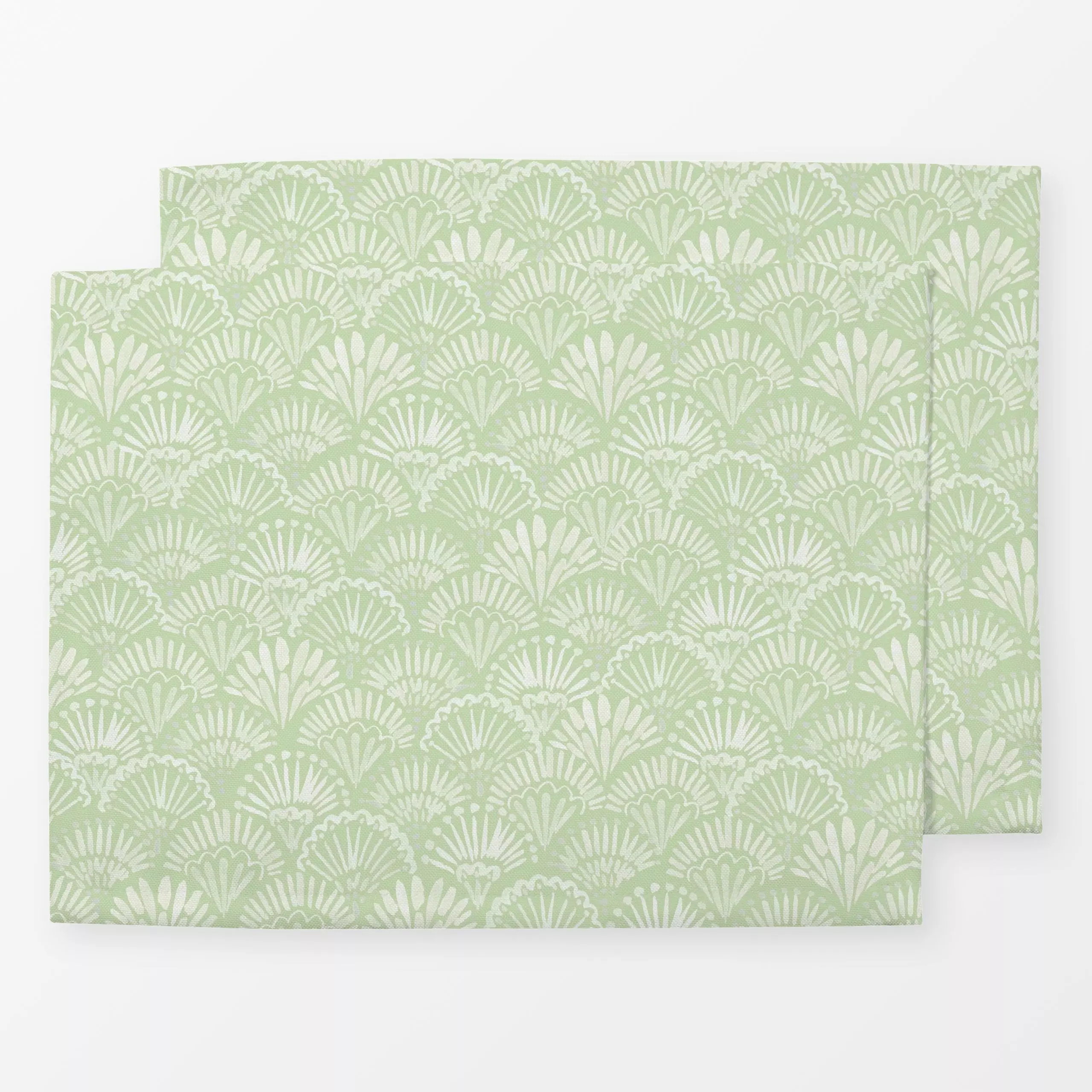 Tischset evolve scallop-green - Symbole & Muster - von „youdesignme"; Aquarell, abstrakt, floral, landhaus, Ethno, Landhauss...