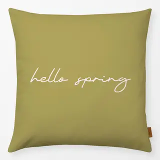 Kissen Hello Spring Lettering olive