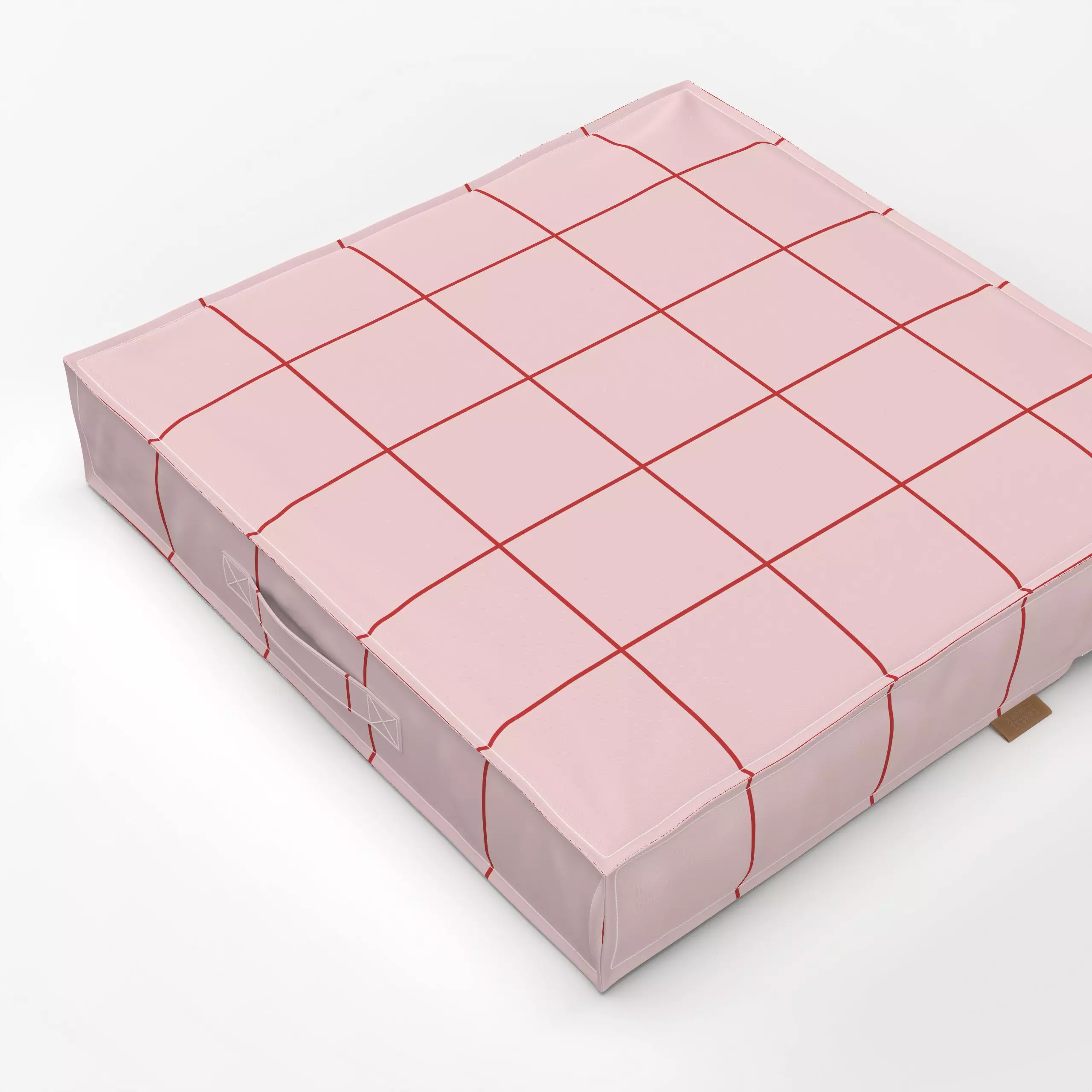 Bodenkissen Big Grid Red Rose - Symbole & Muster - von „Studio ROSAGRAU"; Muster, Linien, rosa, grid, rot, outdoor, Karos, k...