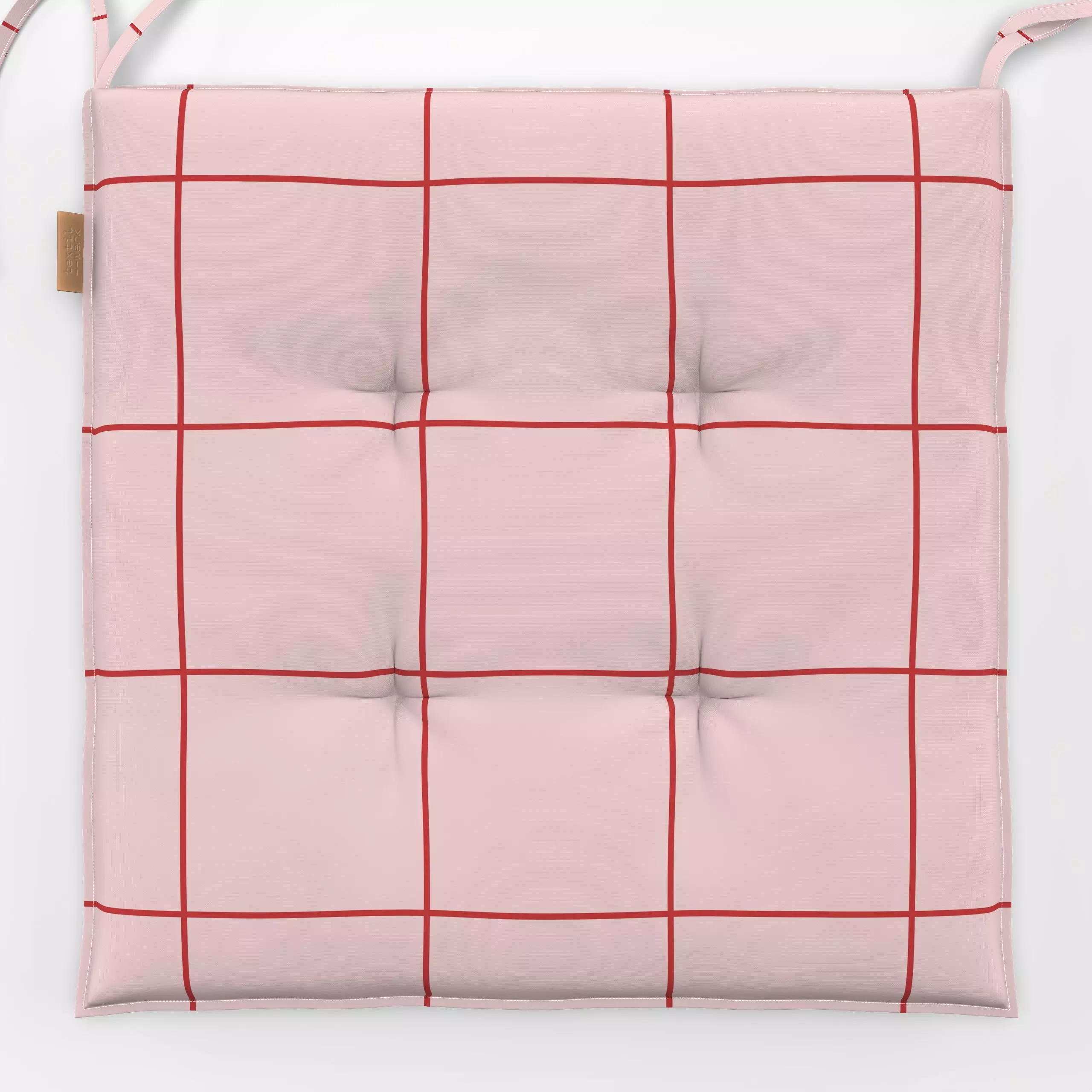 Sitzkissen Big Grid Red Rose - Symbole & Muster - von „Studio ROSAGRAU"; Muster, Linien, rosa, grid, rot, outdoor, Karos, ka...