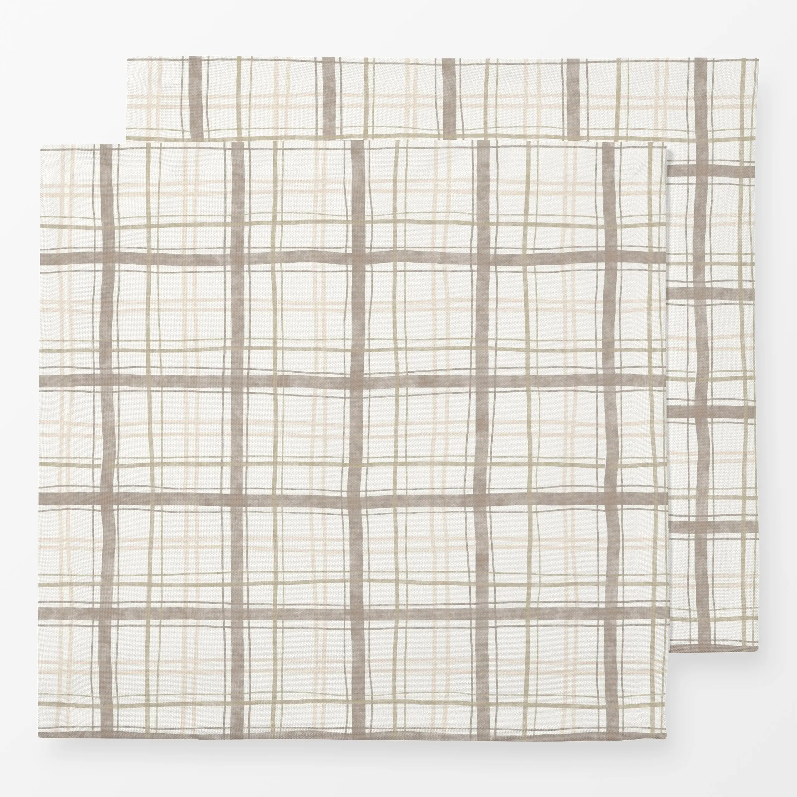 Servietten Plaid - Beige Kollektion - Frühling, Symbole & Muster, Ostern - von „Kathrin Löffler"; Textur, Karo, landhaus, sc...