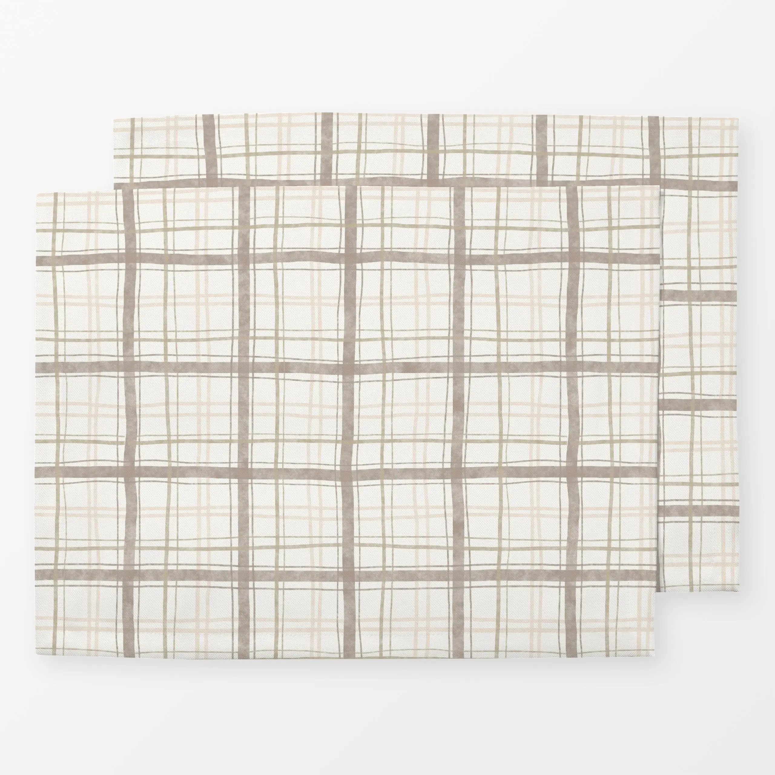 Tischset Plaid - Beige Kollektion - Frühling, Symbole & Muster, Ostern - von „Kathrin Löffler"; Textur, Karo, landhaus, schl...