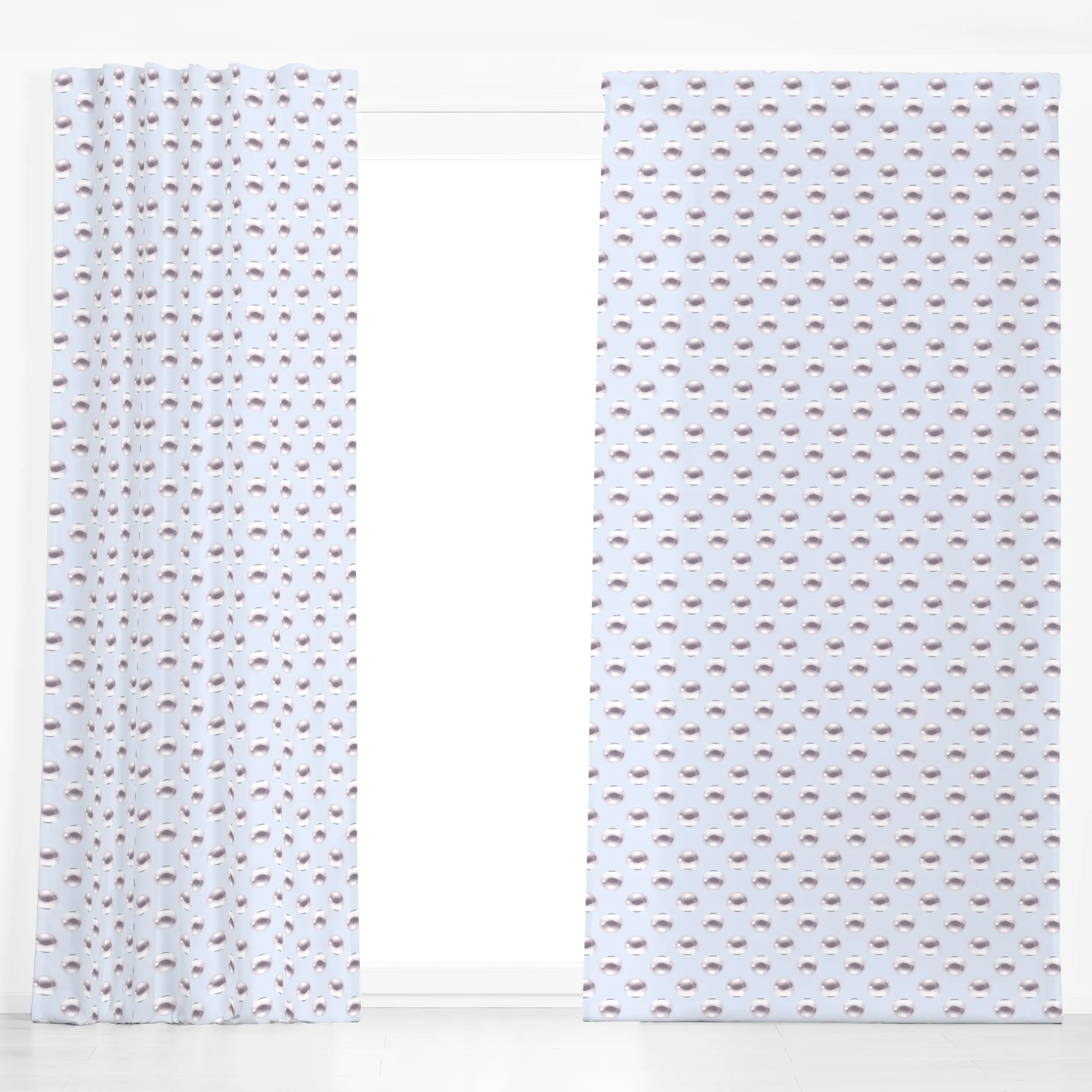 Dekovorhang Perlen Babyblau - Natur & Landschaft, Symbole & Muster - von „Sophie Augustin Illustration"; Muster, Meer, Musch...
