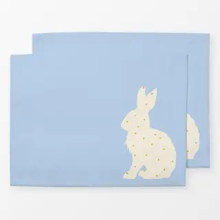 Tischset Hase Hellblau Polka Dots