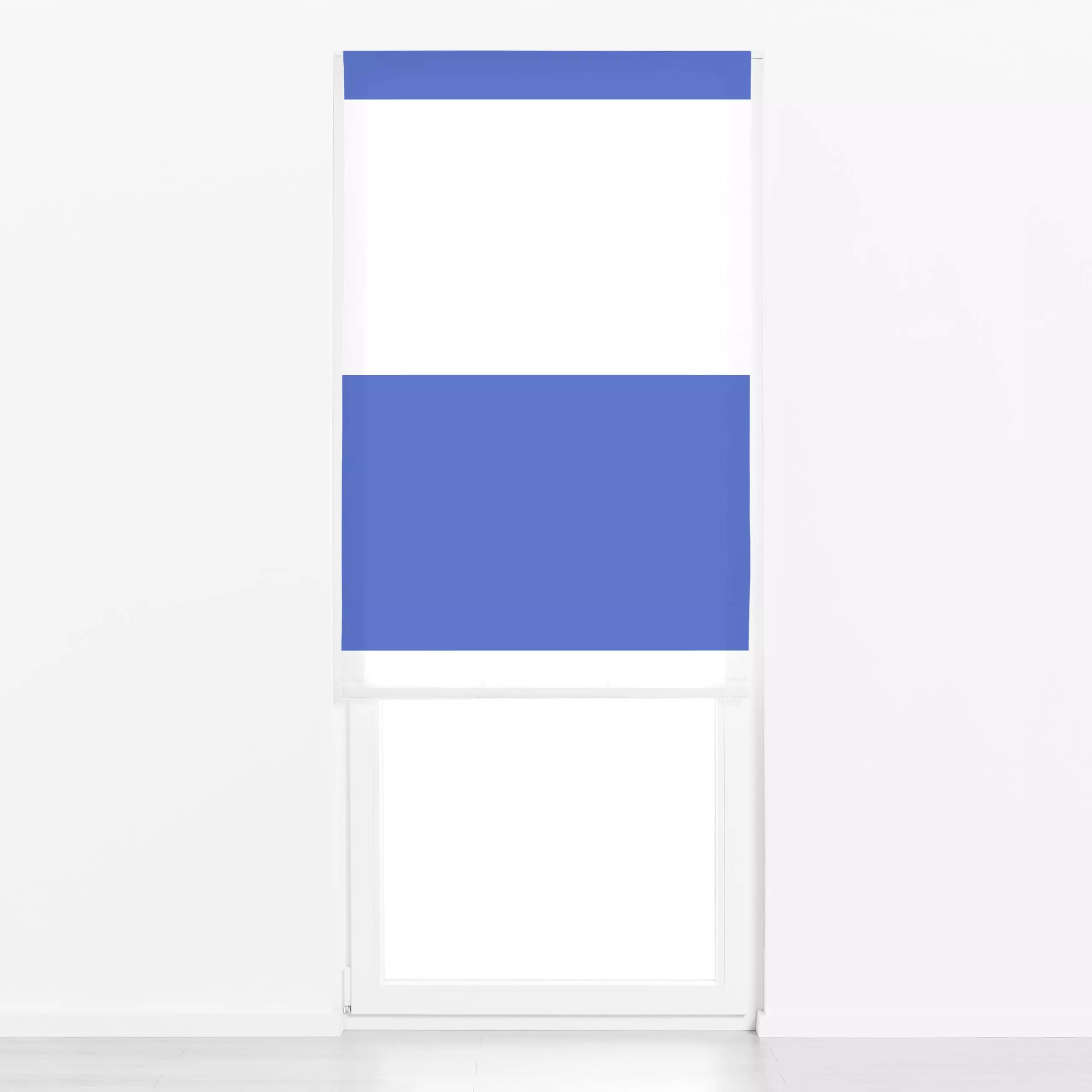 Raffrollo Water meets Air - Symbole & Muster - von „Jana Moßmann"; Muster, Streifen, Meer, Strand, blau, Weiss, griechisch