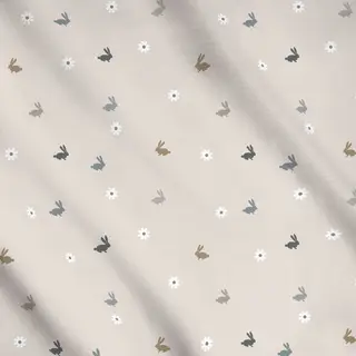 Meterware Osterhasen Gänseblümchen Beige