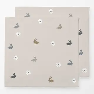 Servietten Osterhasen Gänseblümchen Beige