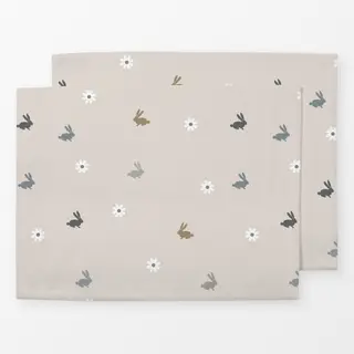 Tischset Osterhasen Gänseblümchen Beige