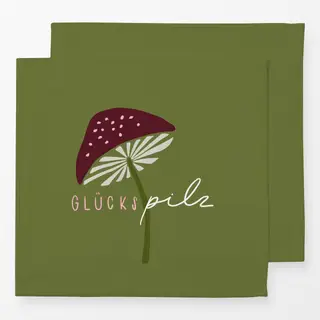 Servietten Glückspilz burgundy oliv