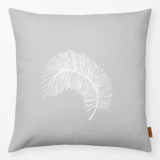 Kissen Feder grey & white