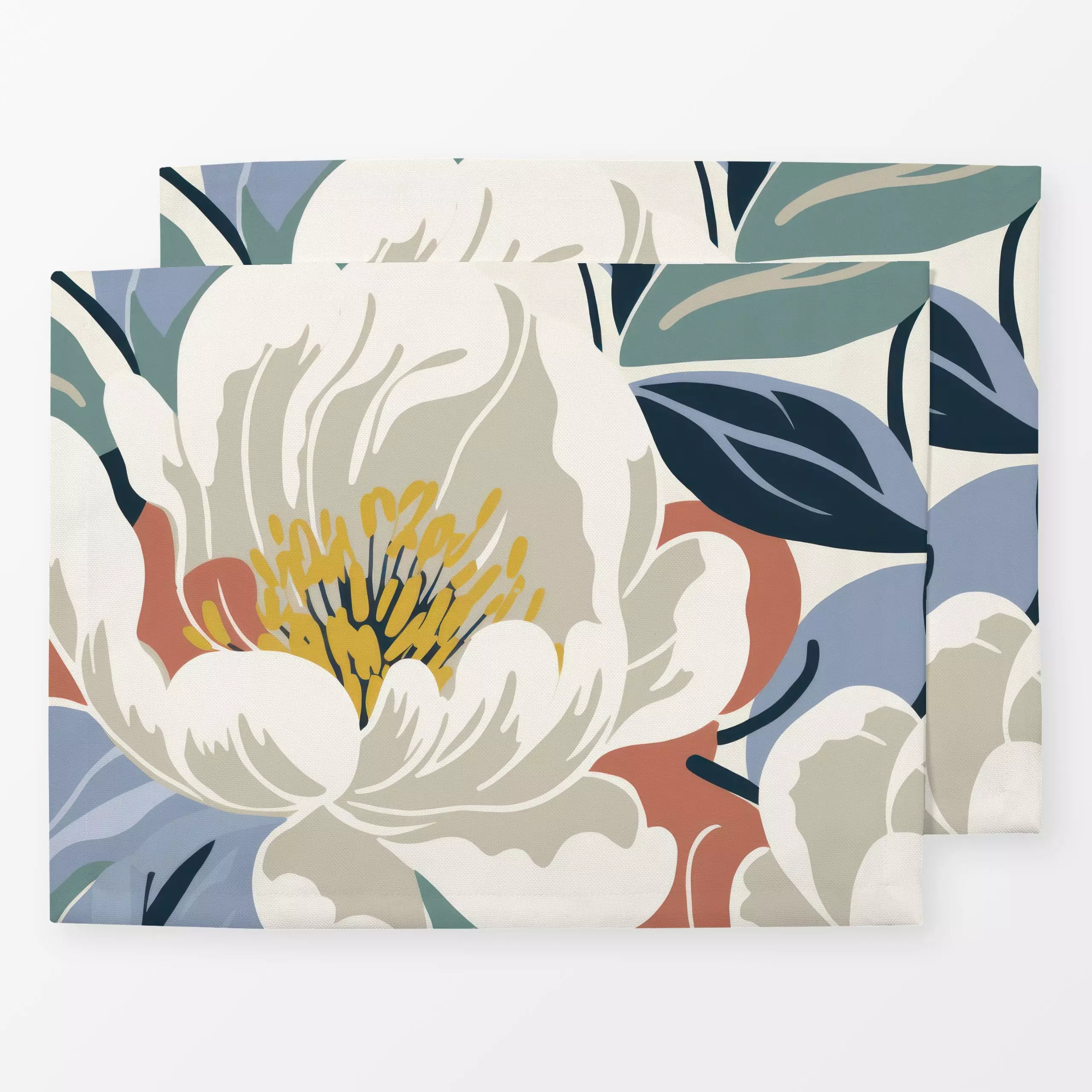 Tischset Midcentury Modern Floral, Blumen, Sommer, von Uta Naumann