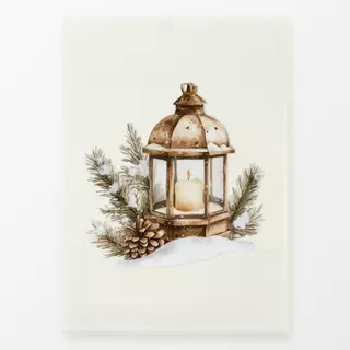 Geschirrtuch Cozy XMas Laterne mit Zweig