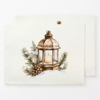 Tischset Cozy XMas Laterne mit Zweig