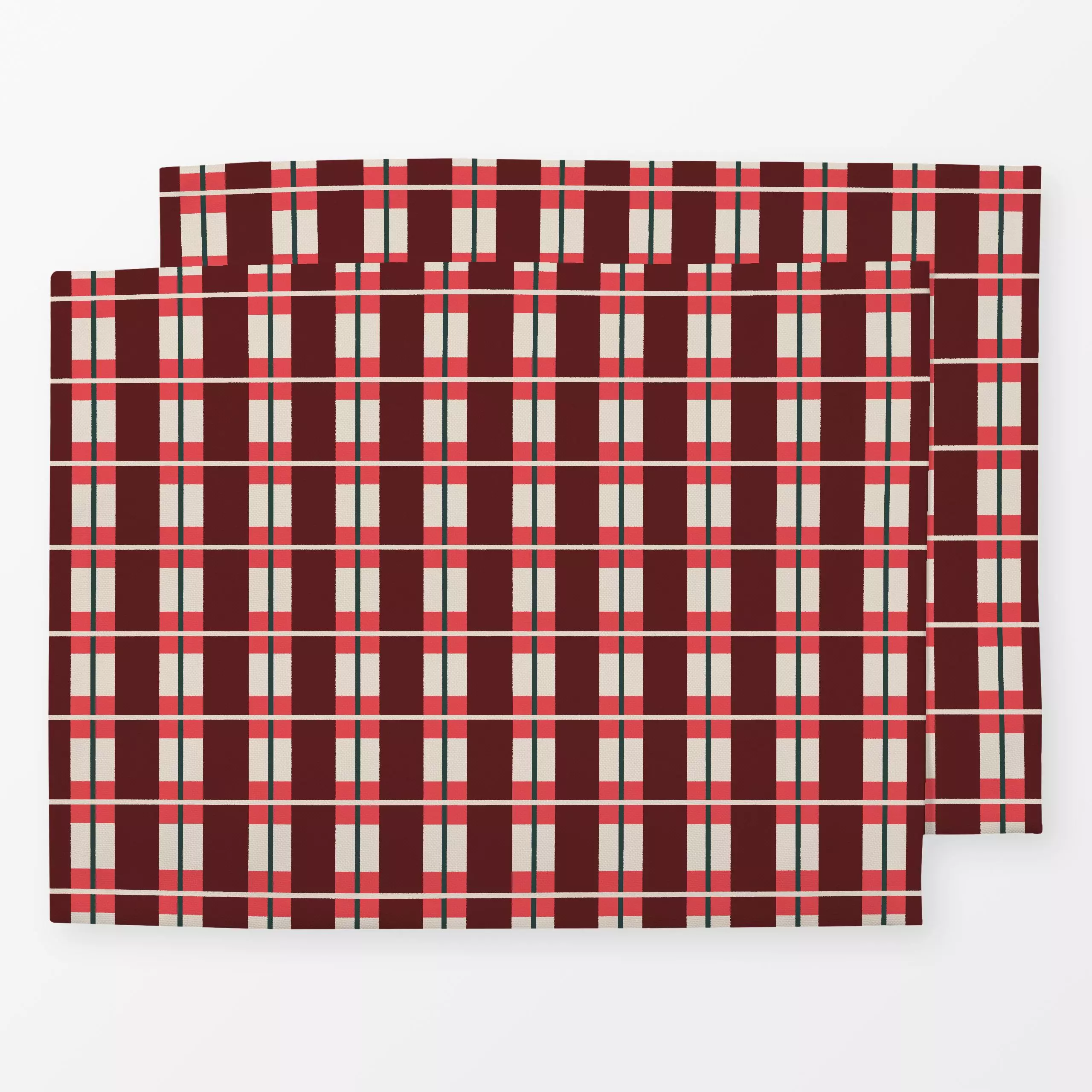 Tischset Karo rot - Weihnachten, Winter, Symbole & Muster - von „Janna Schipper"; Muster, Weihnachten, Winter, Karo, rot, We...