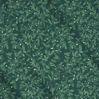 Meterware Misteltoe Pattern dark green