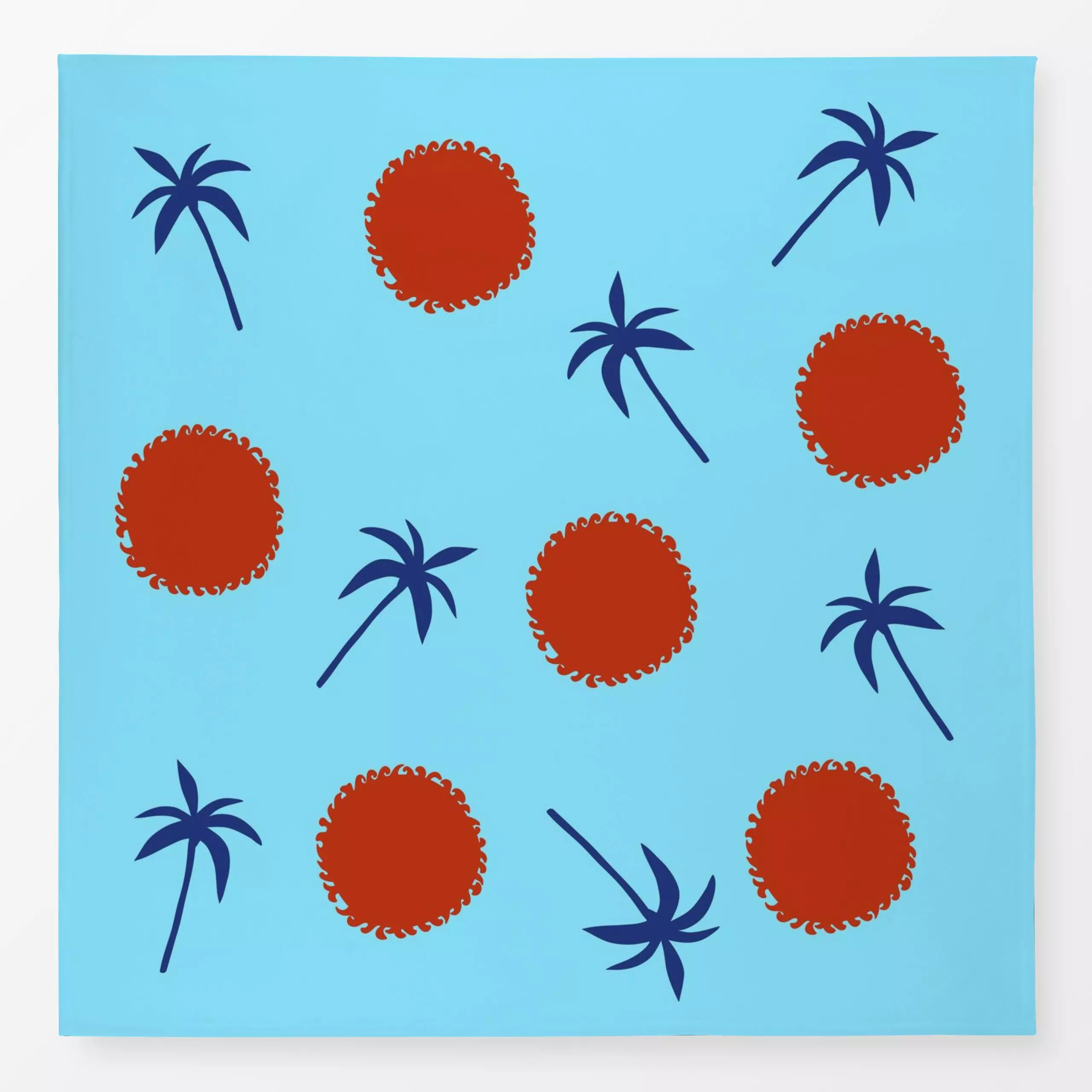 Tischdecke Palmen und Sonne, tropisch, gemustert, Sommer, von Ursula Tücks