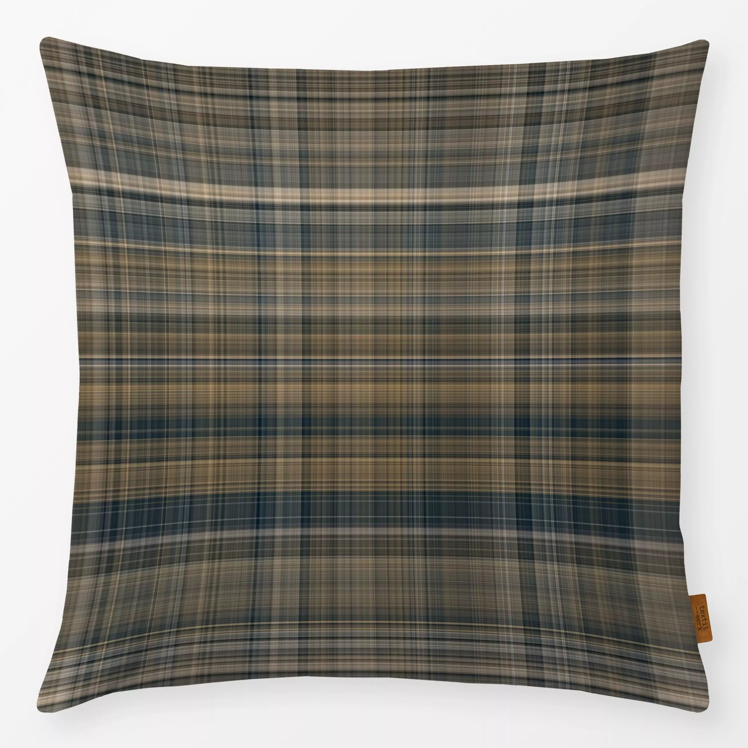 Kissen Herbstliches Karomuster - Symbole & Muster - von „Andrea Haase"; beige, klassisch, Karos, kariert, braun, herbstlich,...