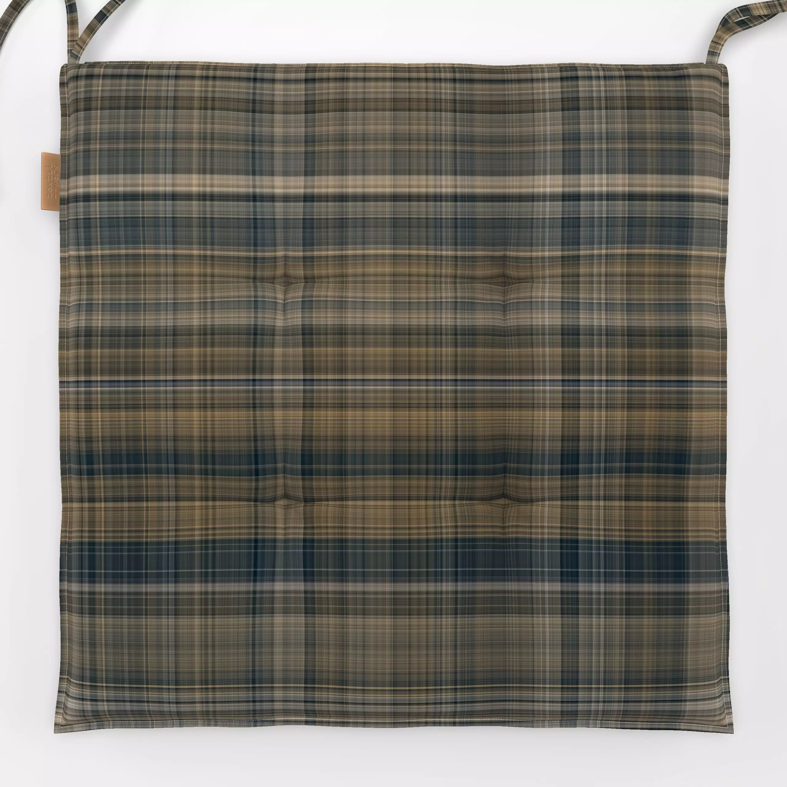 Sitzkissen Herbstliches Karomuster - Symbole & Muster - von „Andrea Haase"; beige, klassisch, Karos, kariert, braun, herbstl...