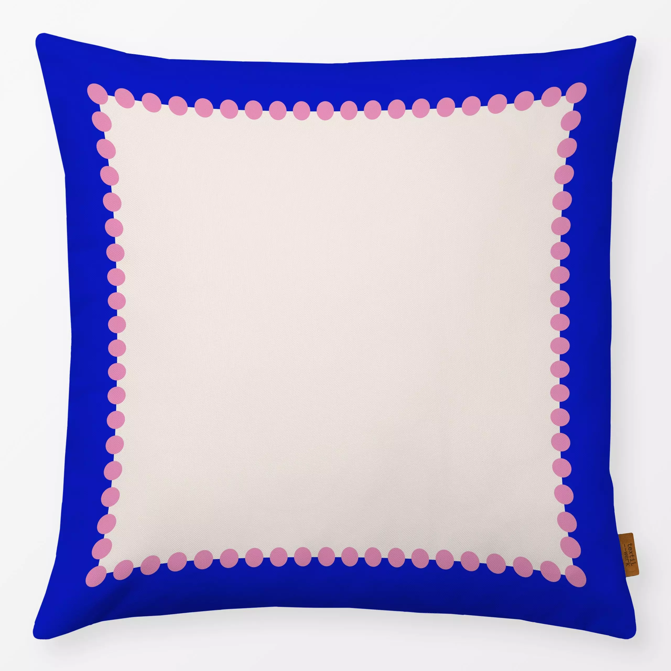 Kissen Punkte Blau Pink - Symbole & Muster - von „Sophie Augustin Illustration"; Muster, Punkte, grafisch, Esstisch, Tischse...
