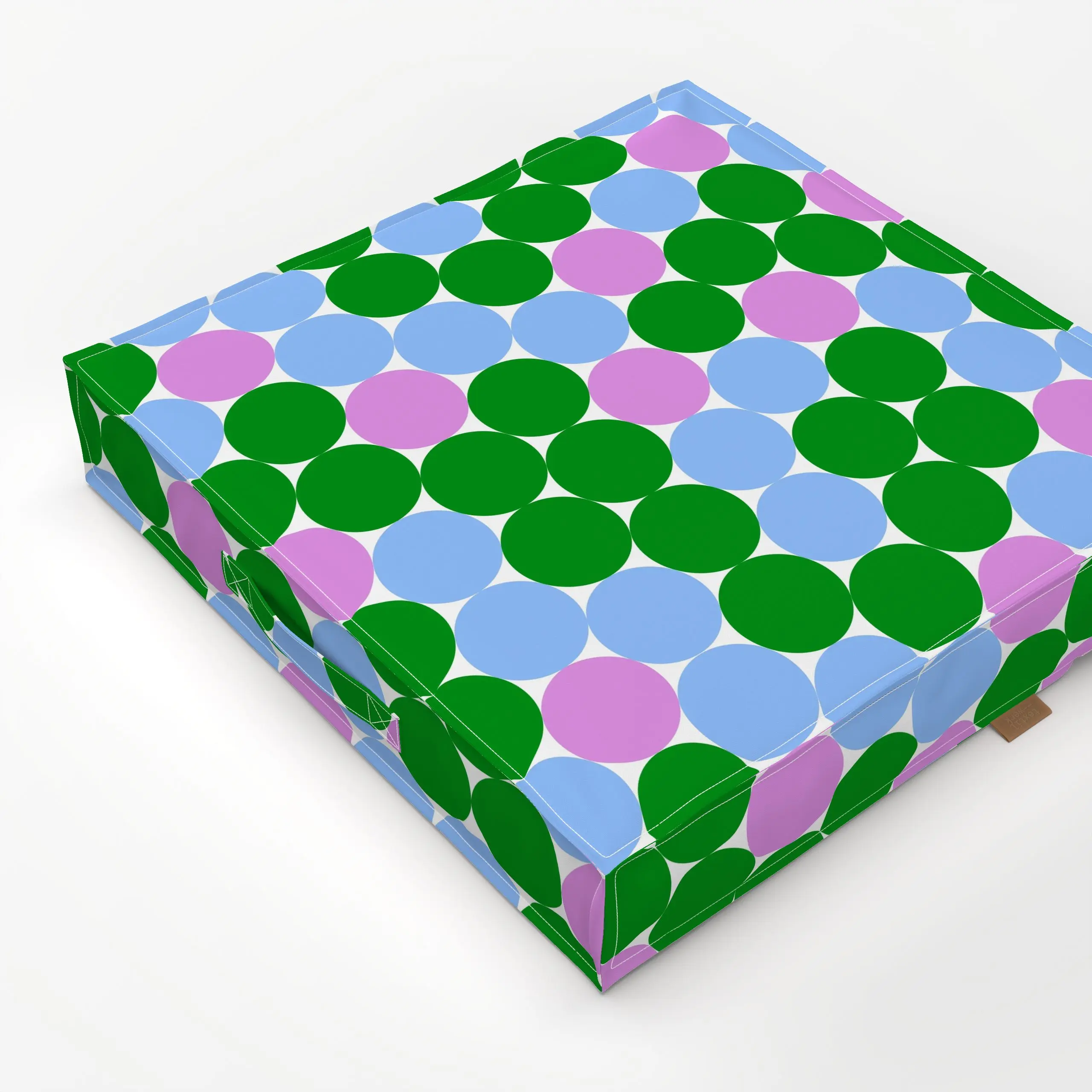 Bodenkissen Große Punkte Grün Blau - Symbole & Muster - von „Sophie Augustin Illustration"; Muster, Punkte, Kreise, grafisch...