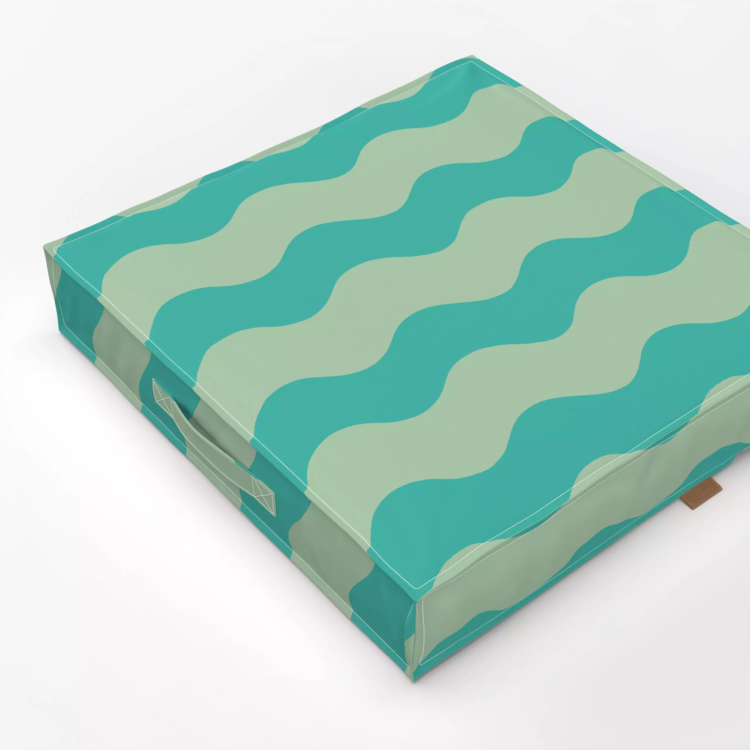 Bodenkissen Große Wellen grün türkis - Symbole & Muster - von „Studio Kesse“; Kinder, Streifen, Geburt & Baby, Kinderzimmer,...