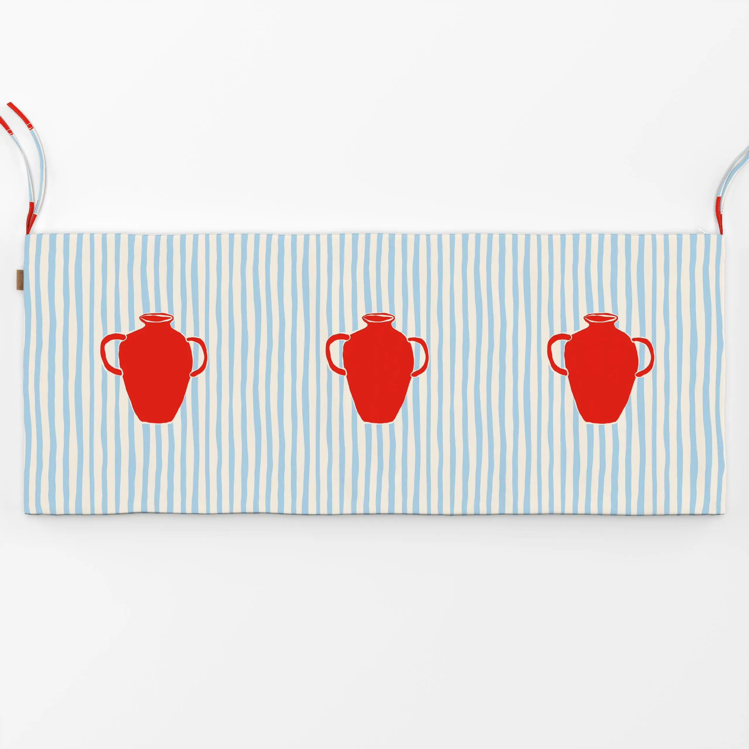 Bankauflage Santorini Red Vase - Sommer, Symbole & Muster, Retro & Vintage - von „By Anna Sienna"; Muster, Sommer, Vase, med...