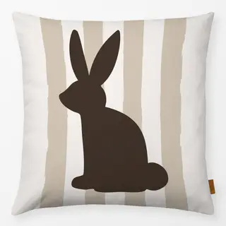 Kissen Hasen Streifen beige