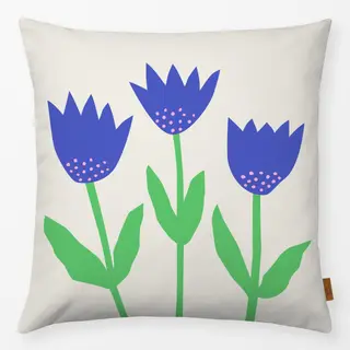Kissen Frühlingsblumen blau