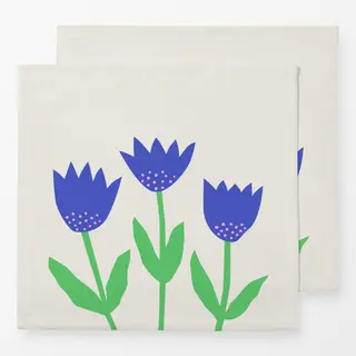 Servietten Frühlingsblumen blau
