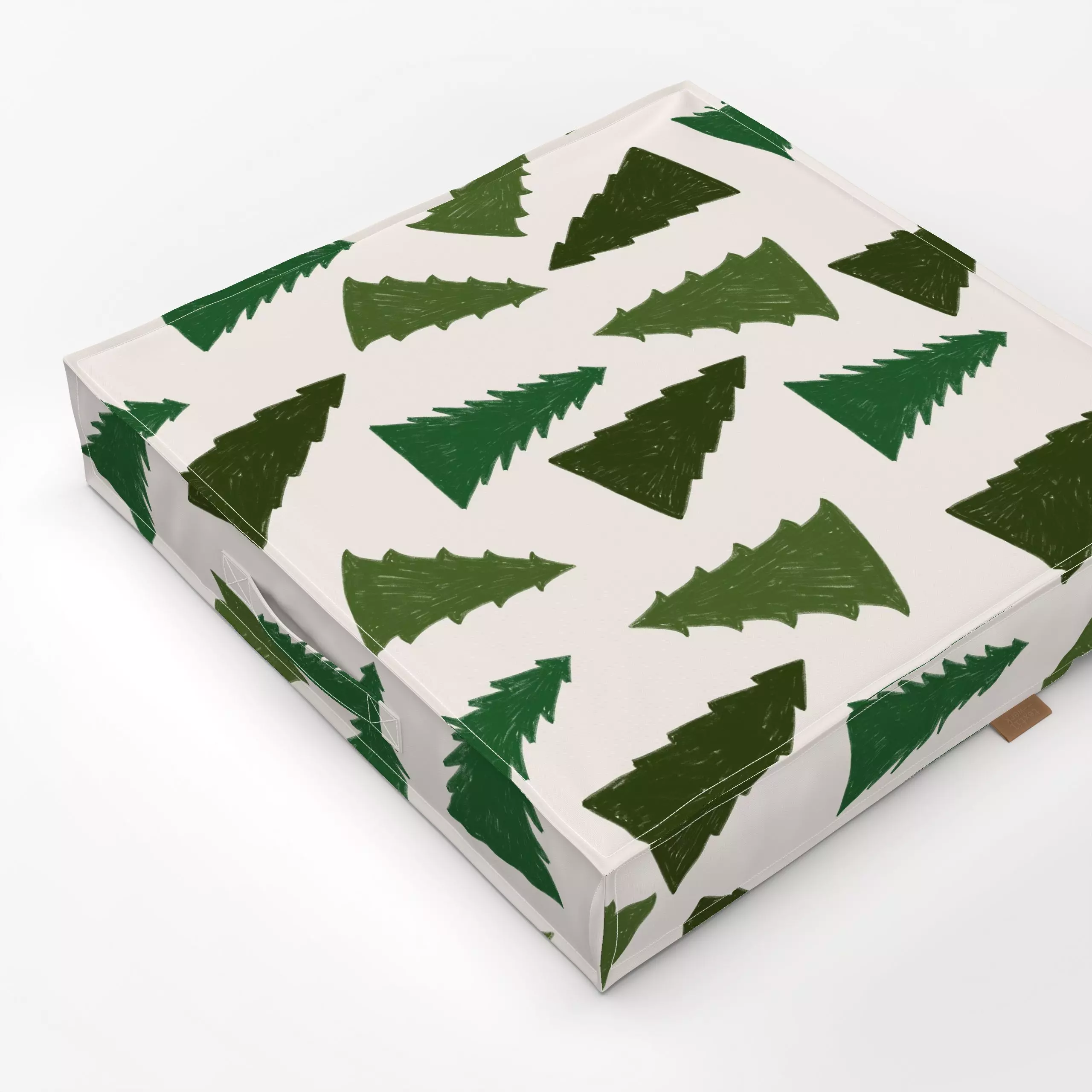 Bodenkissen Allover Trees - Weihnachten, Winter, Pflanzen & Botanik - von „Kruth Design"; Tanne, Tannenbaum, Weihnachtsbaum,...