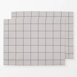 Tischset Grey On White Sand Grid