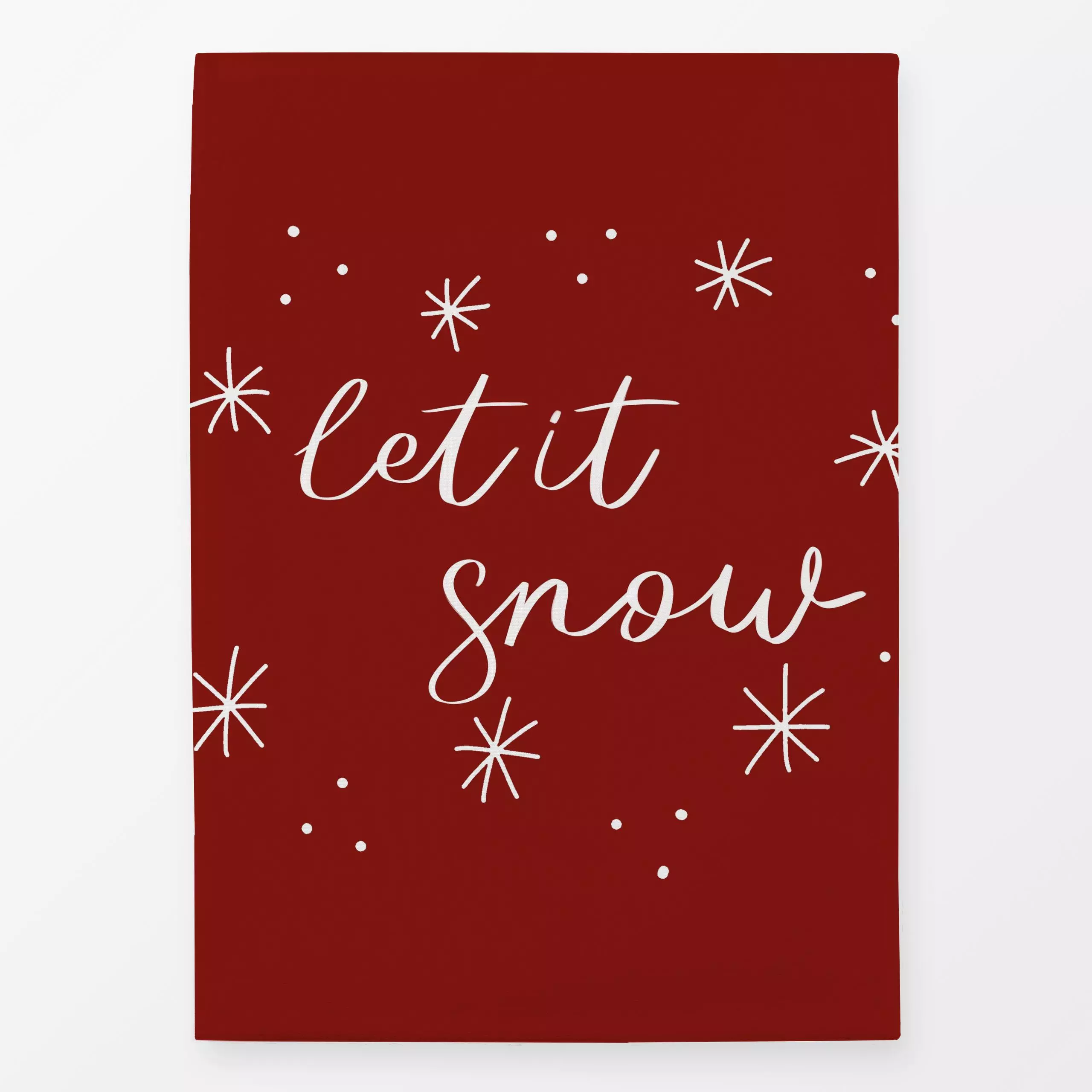 Geschirrtücher Let It Snow rot - Sprüche & Schriftzüge, Weihnachten - von „Studio Kesse"; Schneeglöckchen, Schneeflocken, We...