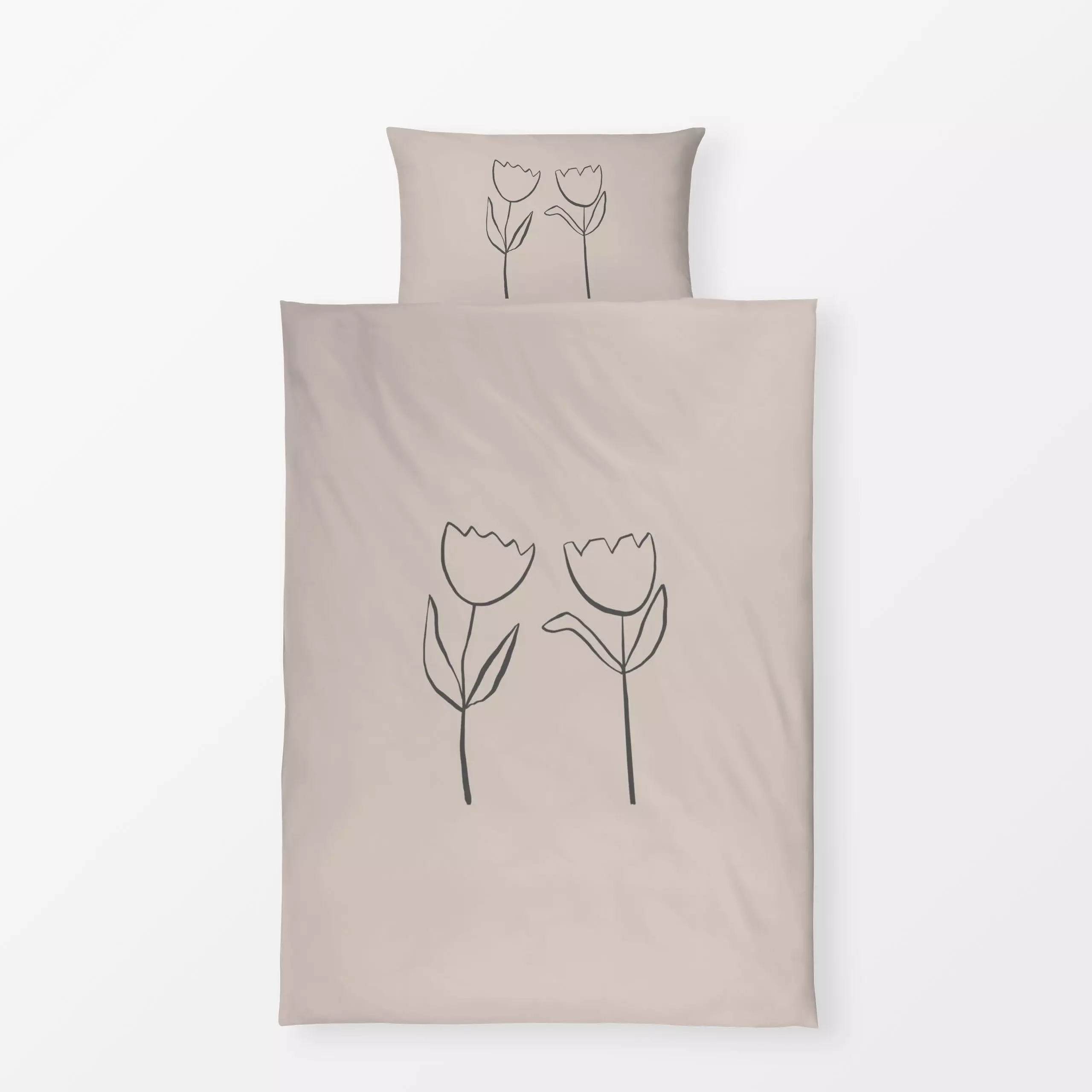 Bettwäsche Tulips - Blumen & Florales, Frühling - von „Kruth Design"; Blumen, Tulpen, beige, Ostern, Gartendeko, kruthdesign...