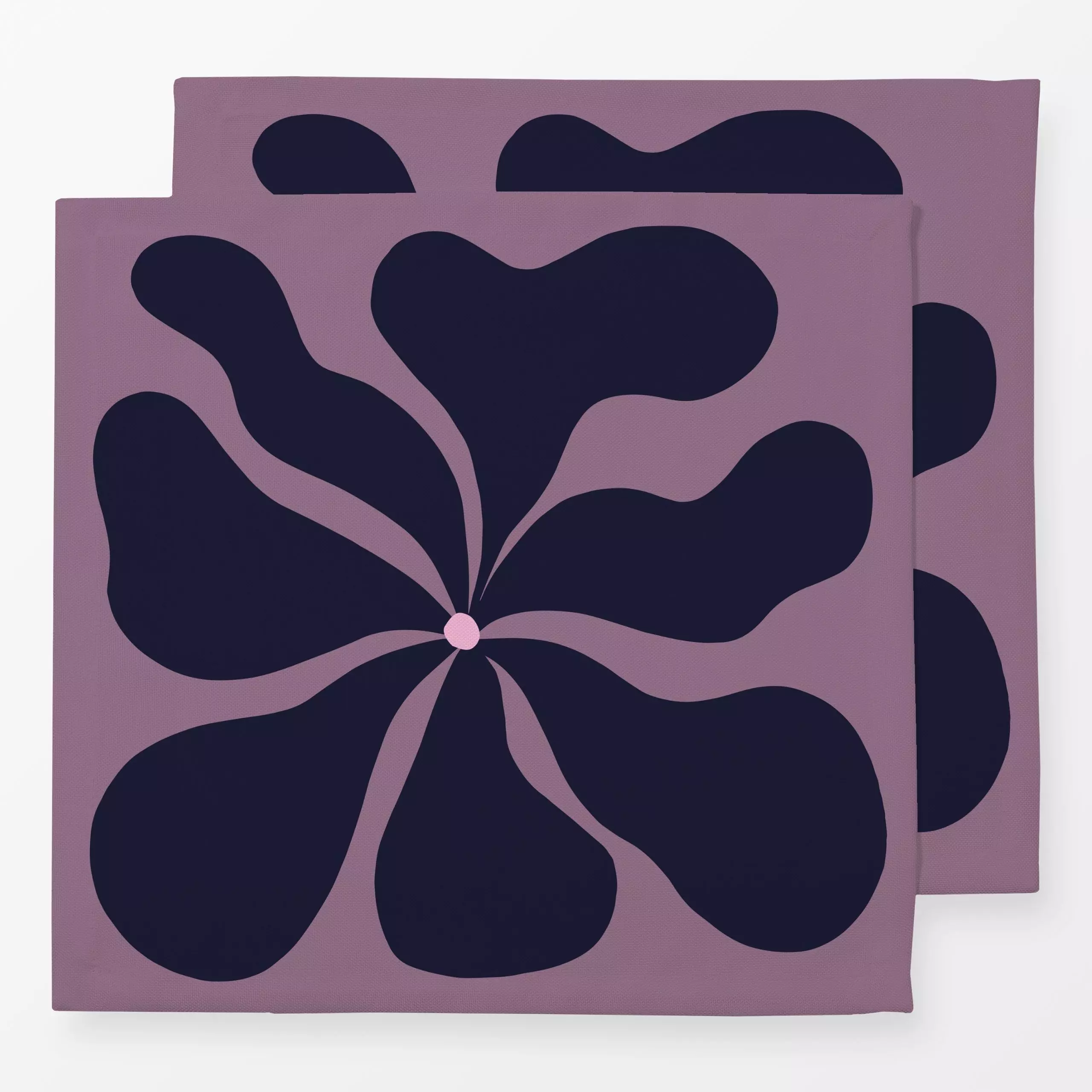 Servietten Flow Flower aubergine - Blumen & Florales, Herbst - von „Julia Schumacher"; abstrakt, Blüten, flower, juliaschuma...