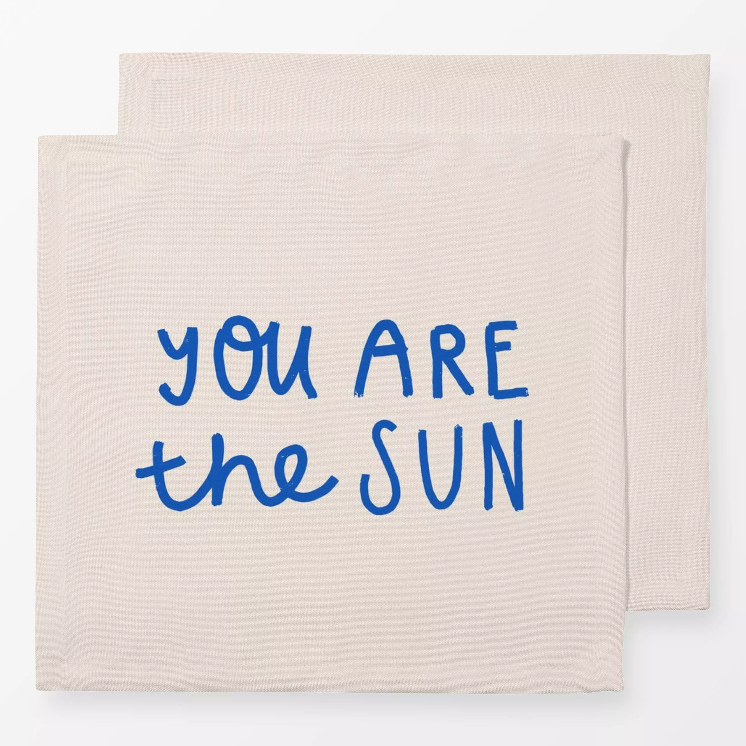 Servietten You are the sun blue - Sprüche & Schriftzüge - von „Kruth Design"; Meer, Sonne, beige, Sommer, spruch, Spruchkiss...