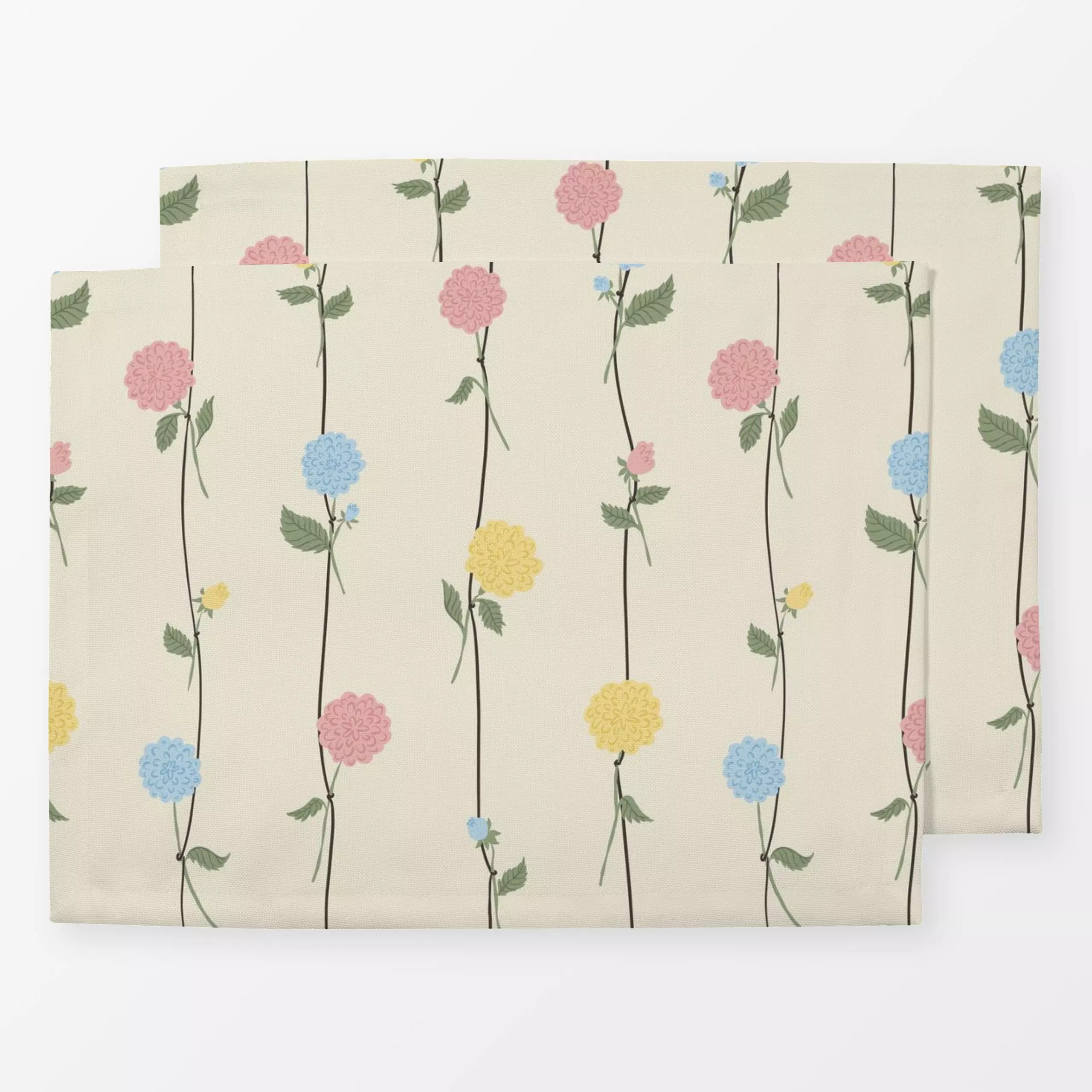 Tischset Hängende Blumen, Blumen, gemustert, von DEINKI Studio