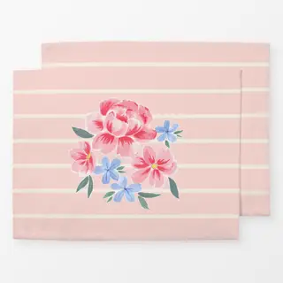 Tischset Blumenbouqet rosa