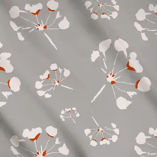 Meterware Blüten auf Grau