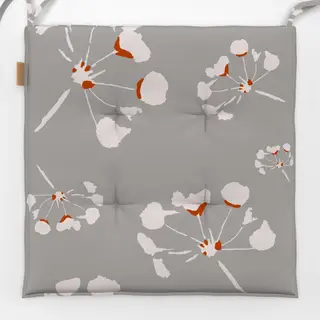 Sitzkissen Blüten auf Grau