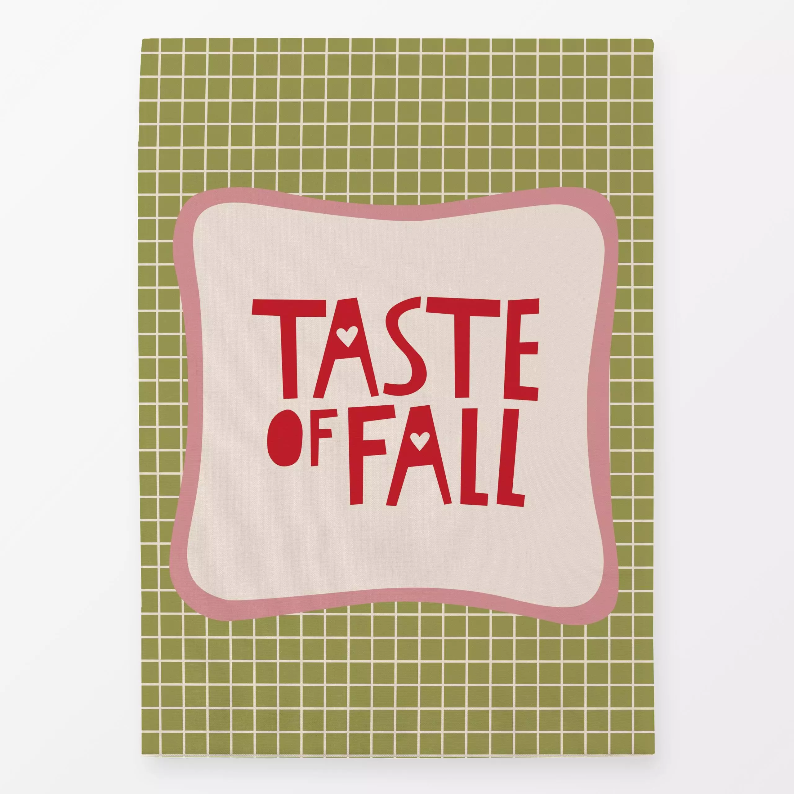 Geschirrtücher Taste of fall - Herbst, Sprüche & Schriftzüge - von „Kerstin Ax"; Herzen, typografie, Herbst, rot, Herbstdeko...