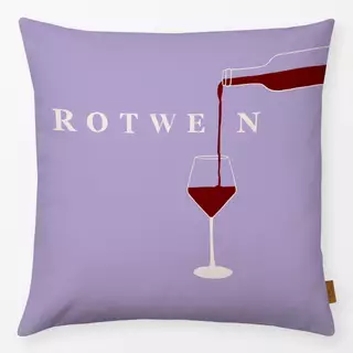 Kissen Rotwein Typo Flieder