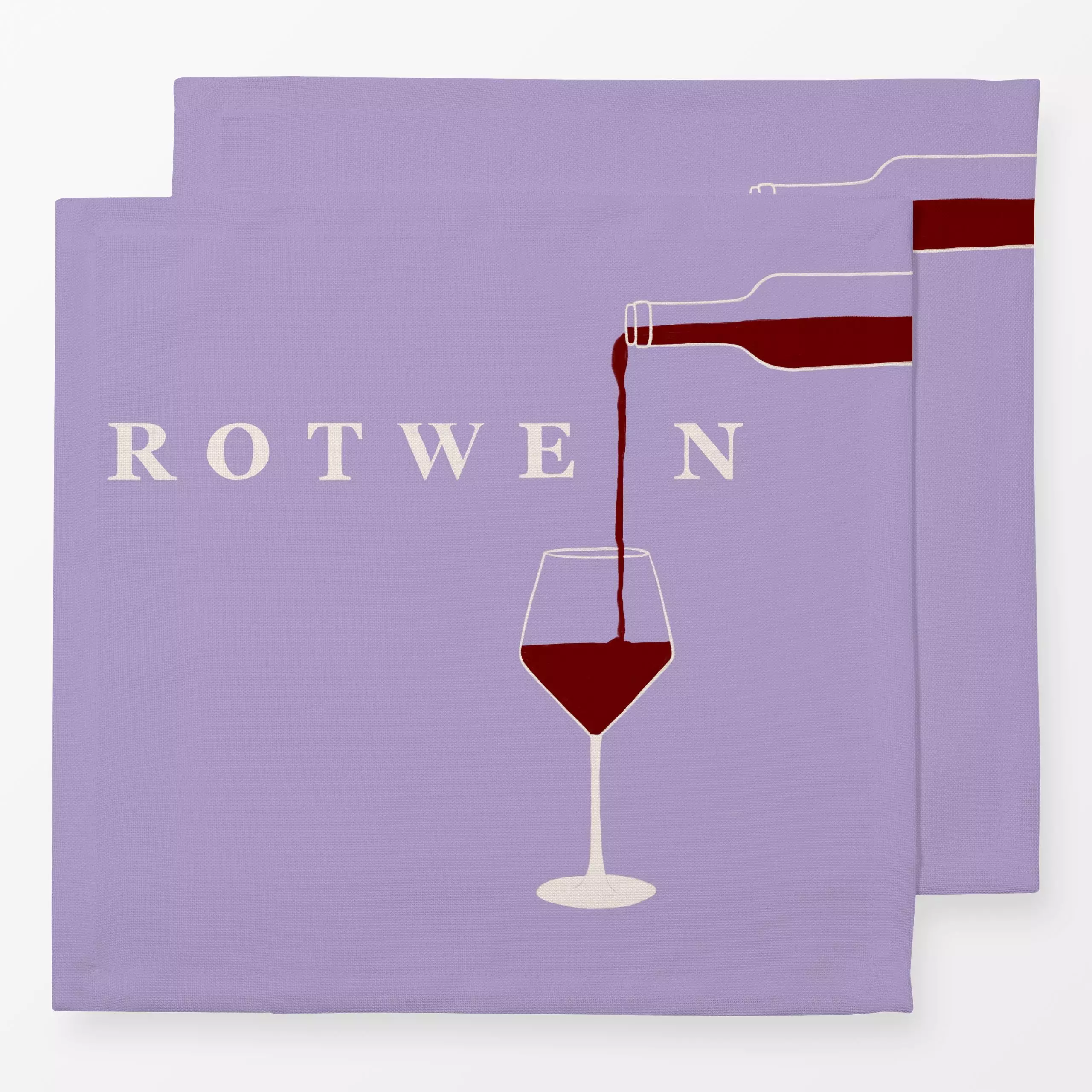Servietten Rotwein Typo Flieder - Sprüche & Schriftzüge, Küche, Essen & Trinken - von „Sophie Augustin Illustration"; marrak...