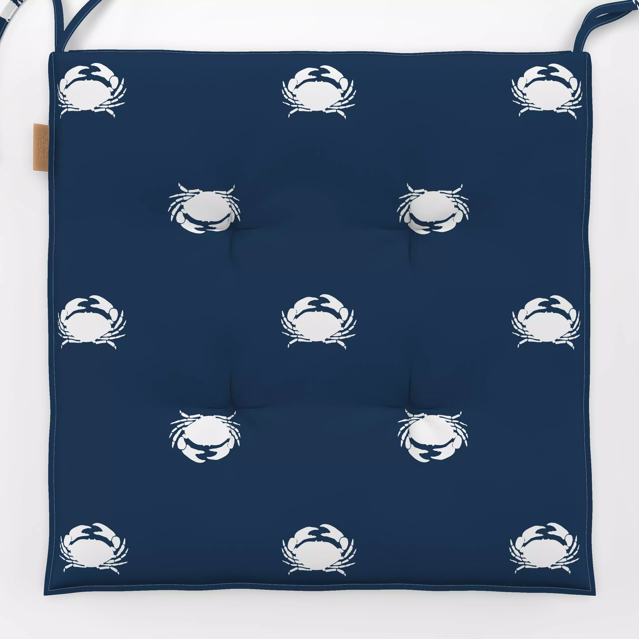 Sitzkissen Krabben navy - Sommer, Tiere - von „Katrin Graff"; Meer, Strand, Sommer, maritim, Beach, Summerfeeling, nautisch,...