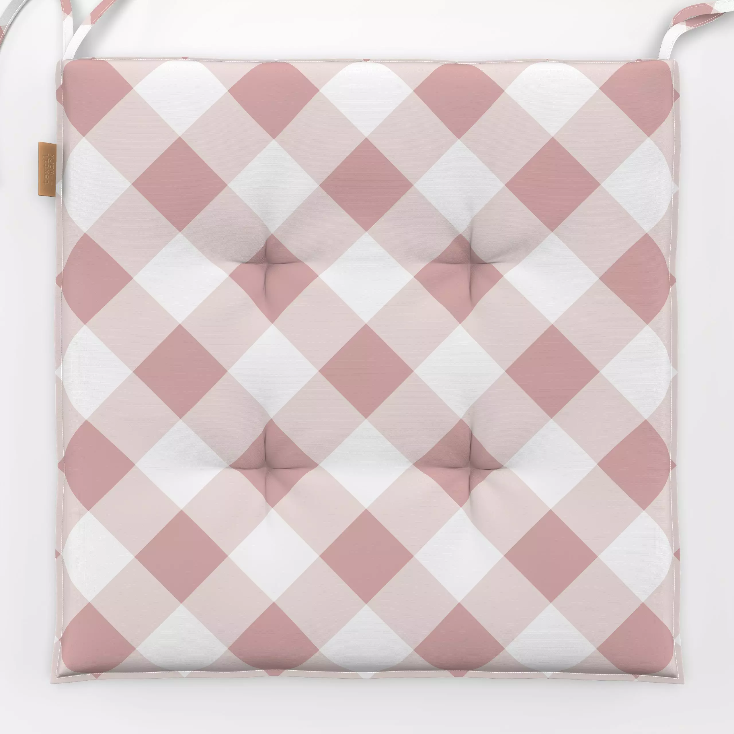 Sitzkissen Gingham diagonal rosa - Symbole & Muster - von „Katrin Graff"; Karo, landhaus, kariert, gingham