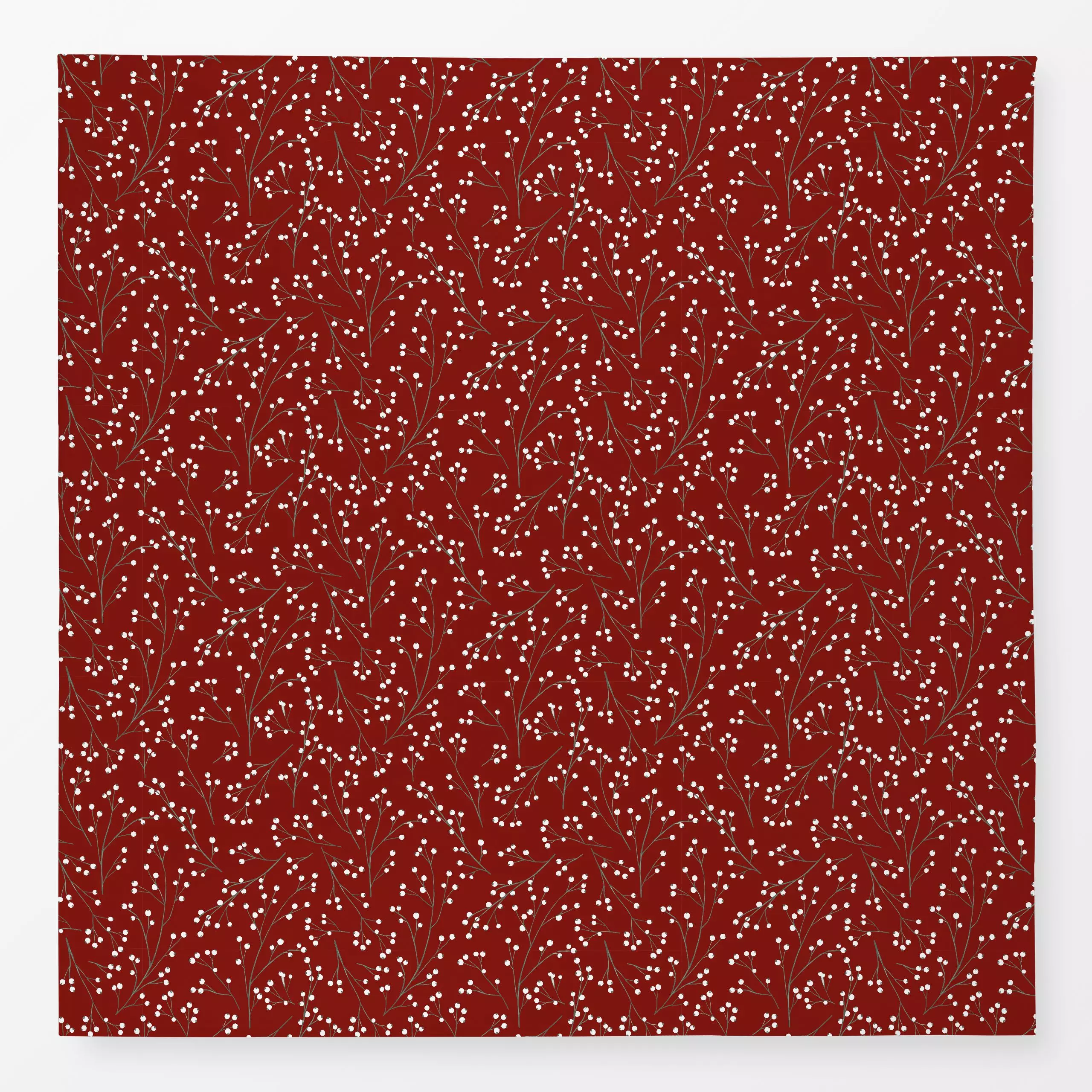 Tischdecke Weiße Beeren - Weihnachten, Anlässe - von „Studio Kesse"; Beeren, Weihnachten, rot, Mistelzweig, Weihnachtsdeko, ...