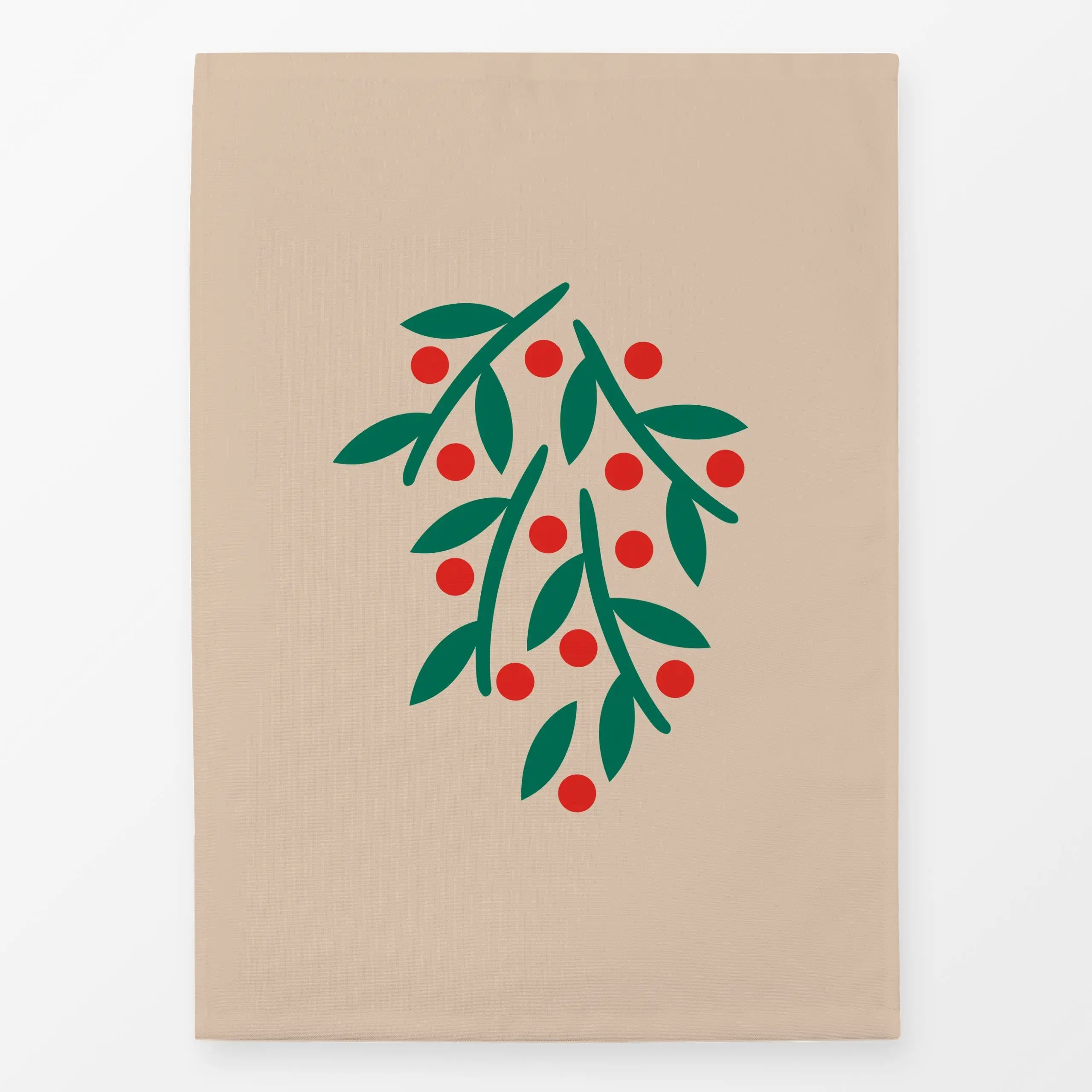 Geschirrtücher Mistletoe Cinnamon - Weihnachten, Winter - von „Jana Driver"; Zweig, Weihnachten, beige, Mistelzweig, christm...
